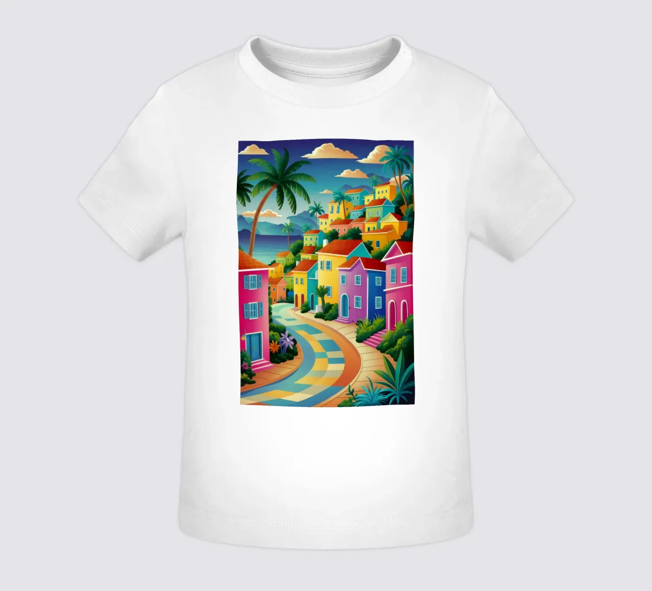 Voyage à flanc de colline coloré t-shirt pour bébé de FadeAura