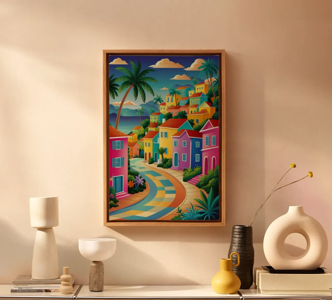 Kleurrijke reis door de heuvels canvas van FadeAura