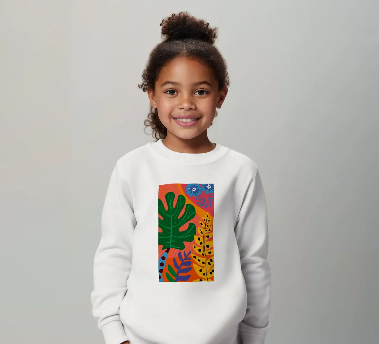 Monstera arancione a strisce felpa bambino da Muse Artworks