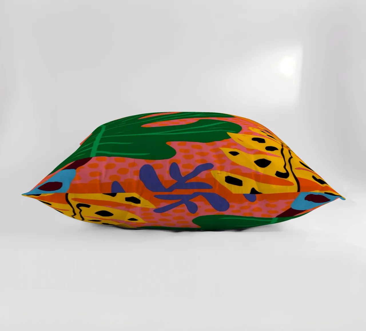 Monstera arancione a strisce cuscino da Muse Artworks
