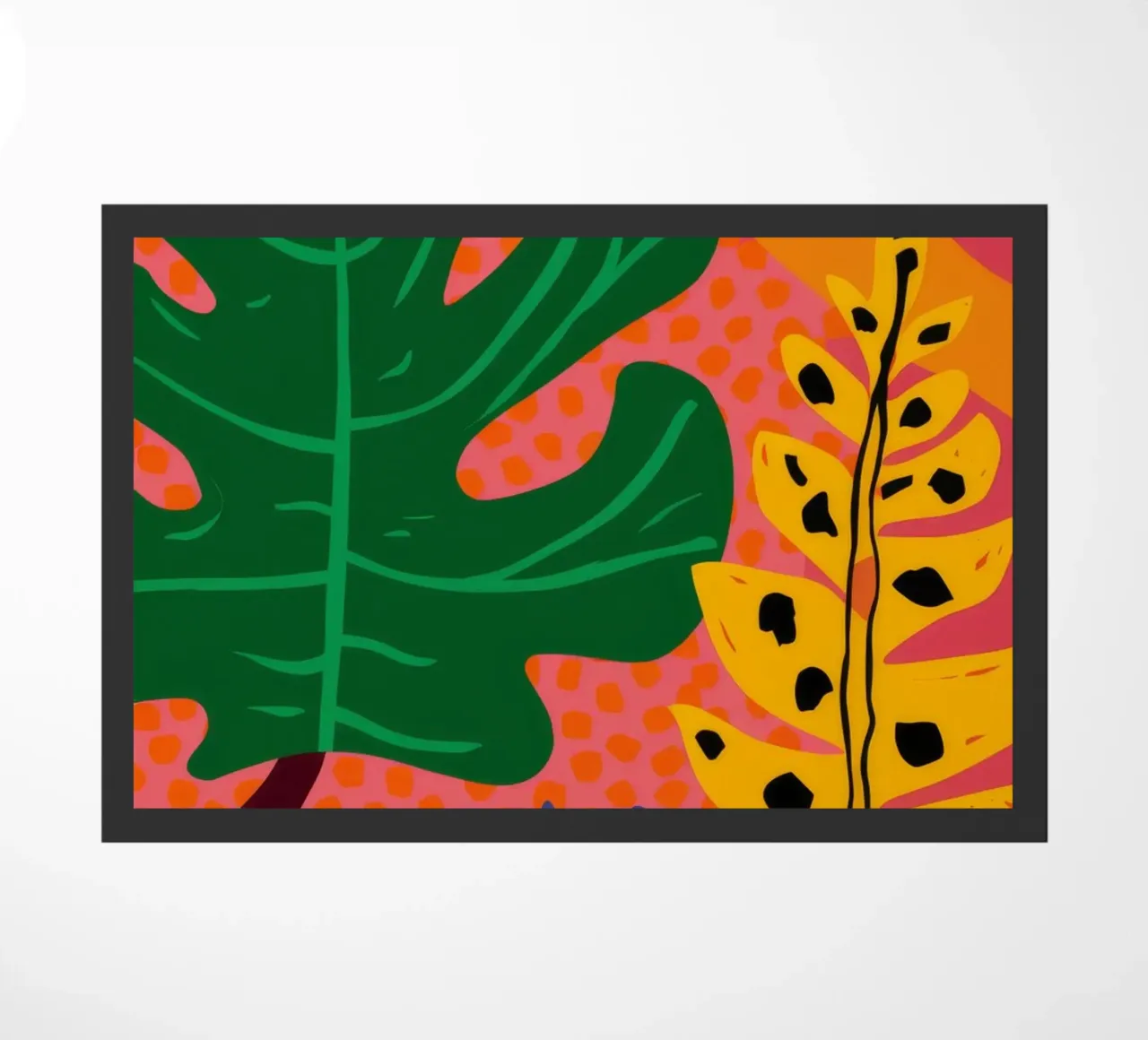 Monstera arancione a strisce zerbino da Muse Artworks