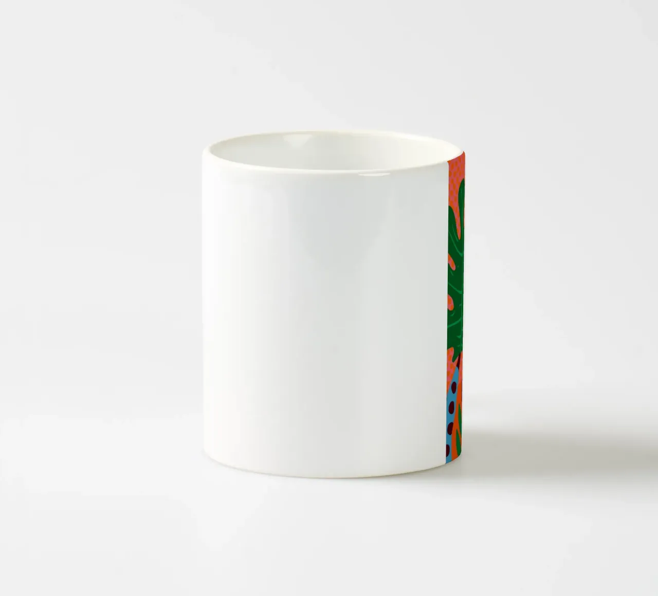 Monstera arancione a strisce tazza in ceramica da Muse Artworks
