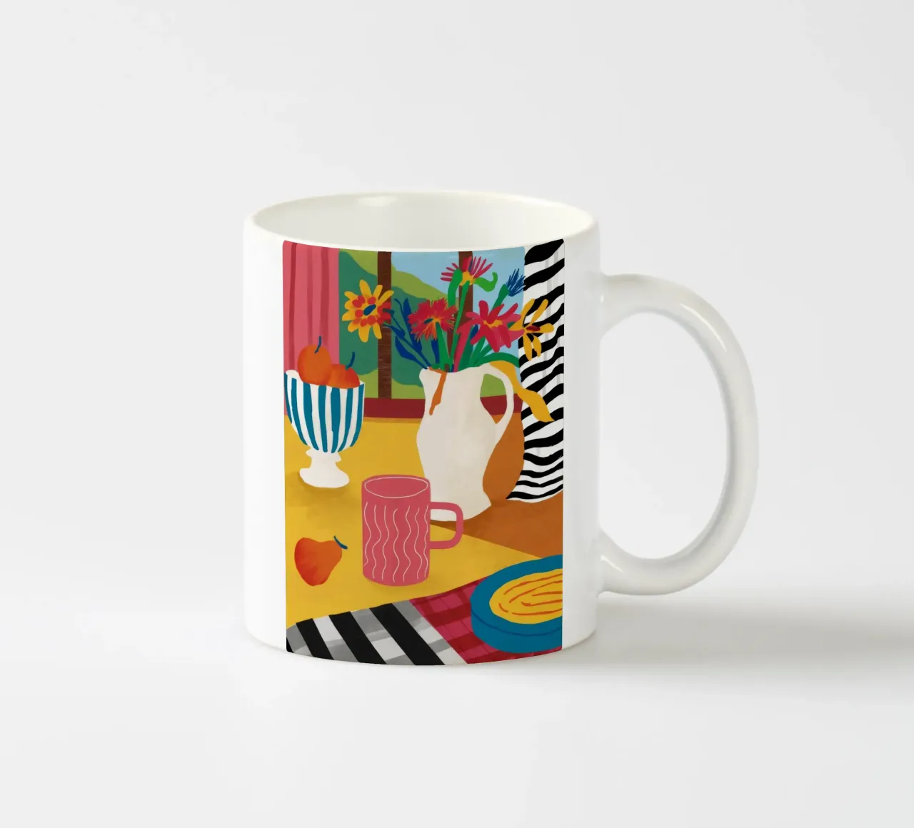 Brocca zebrata Stillness tazza in ceramica da Muse Artworks