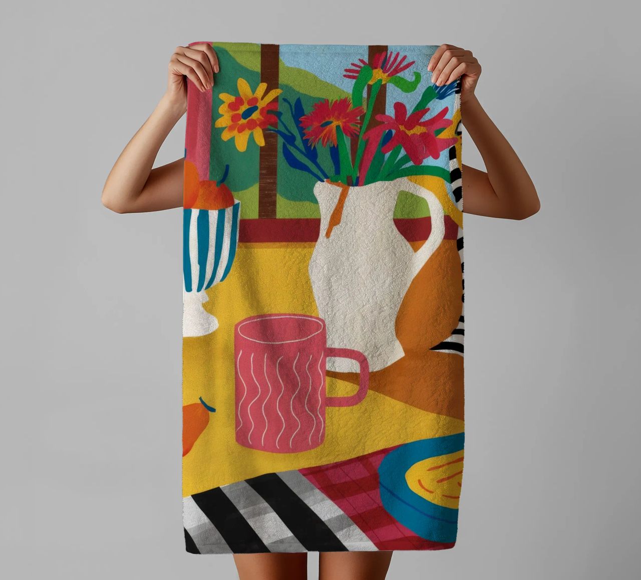 Brocca zebrata Stillness asciugamano da bagno da Muse Artworks