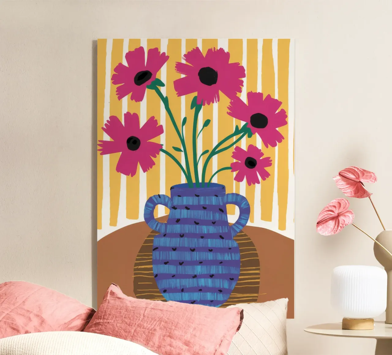 Blue Dotted Vase acrylic glass by Haven Fantasy