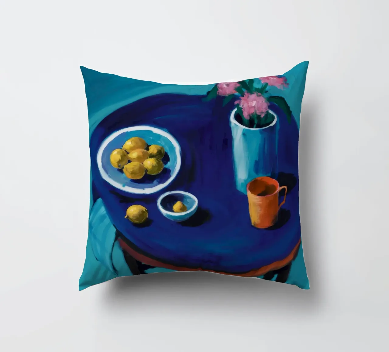 Tazza arancione Blue Table cuscino da Stone Decade