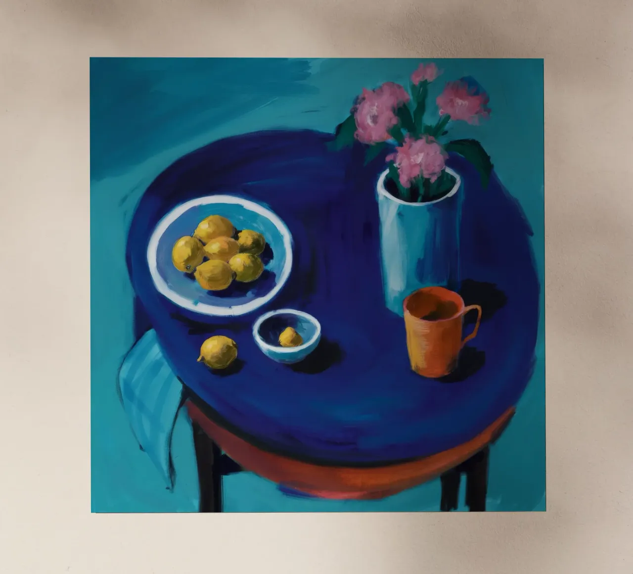 Tazza arancione Blue Table pellicola backlit da Stone Decade