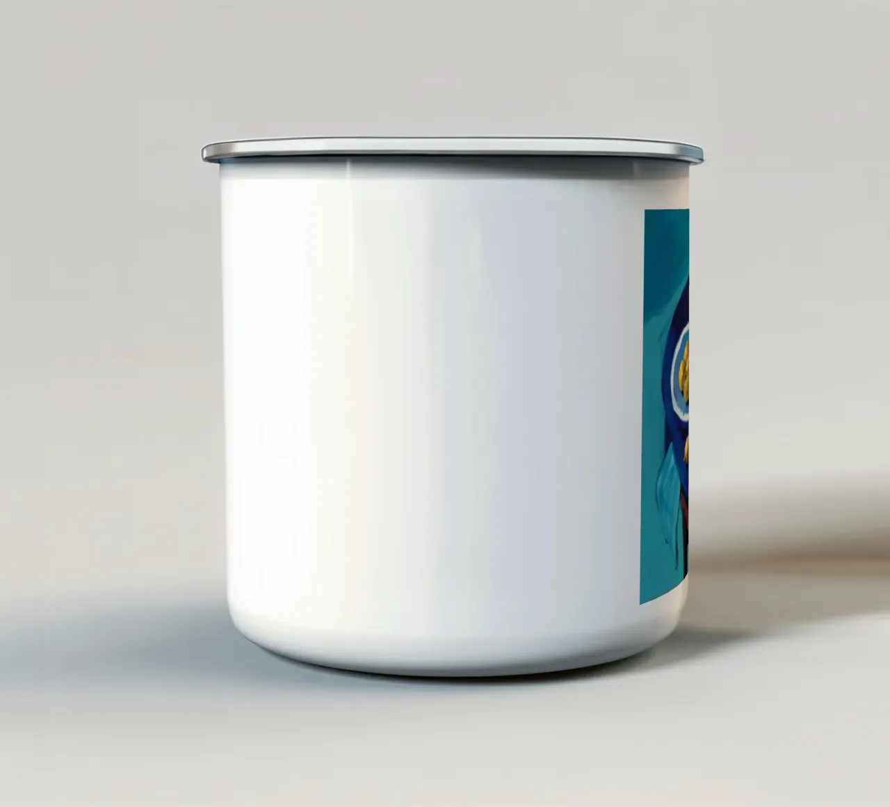 Tazza arancione Blue Table tazza in smalto da Stone Decade