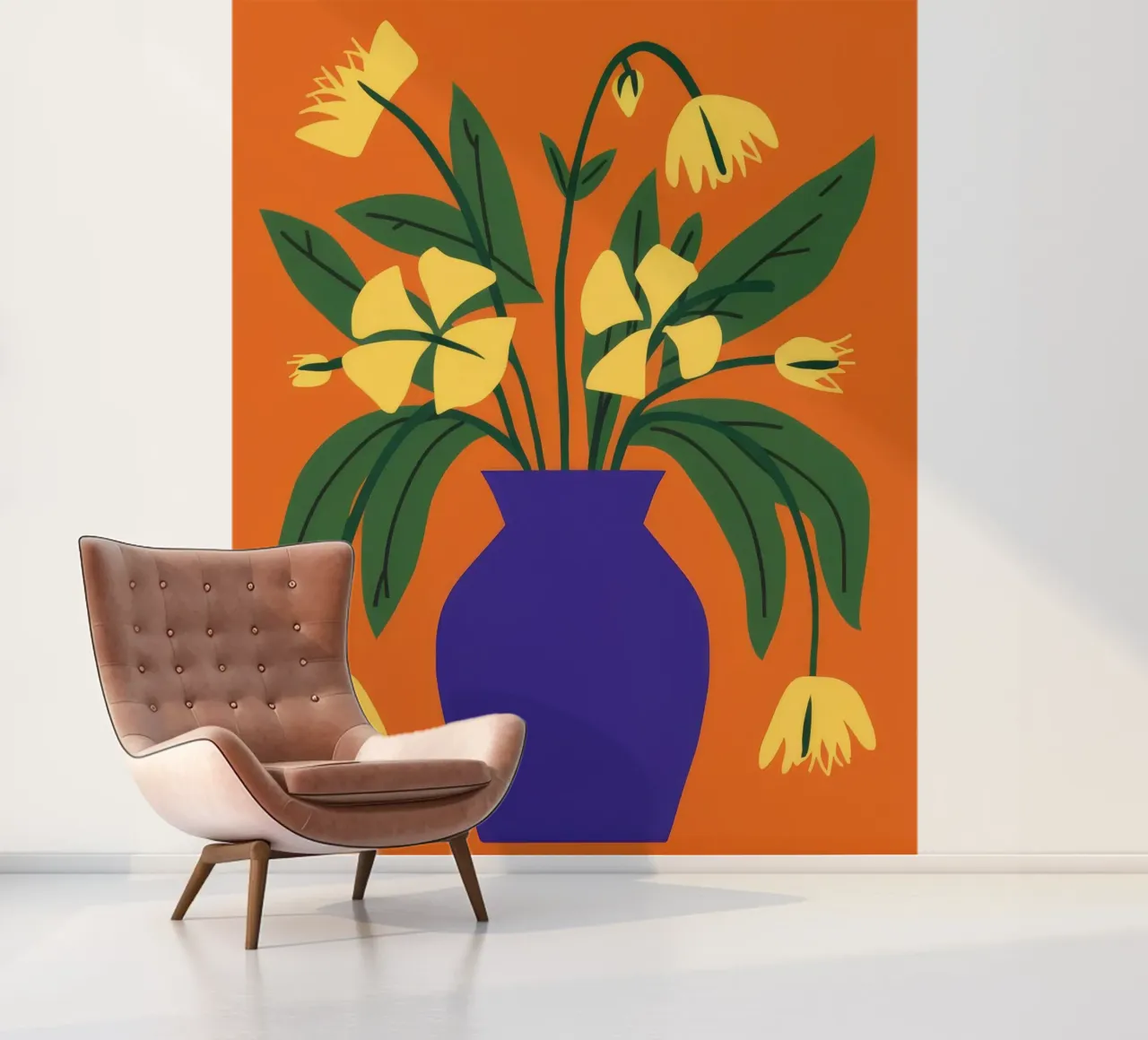 Yellow Tulip Blue Vase photo wallpaper by Haven Fantasy