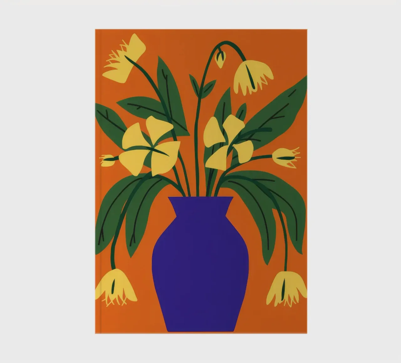 Vase bleu tulipe jaune carnet de notes de Haven Fantasy