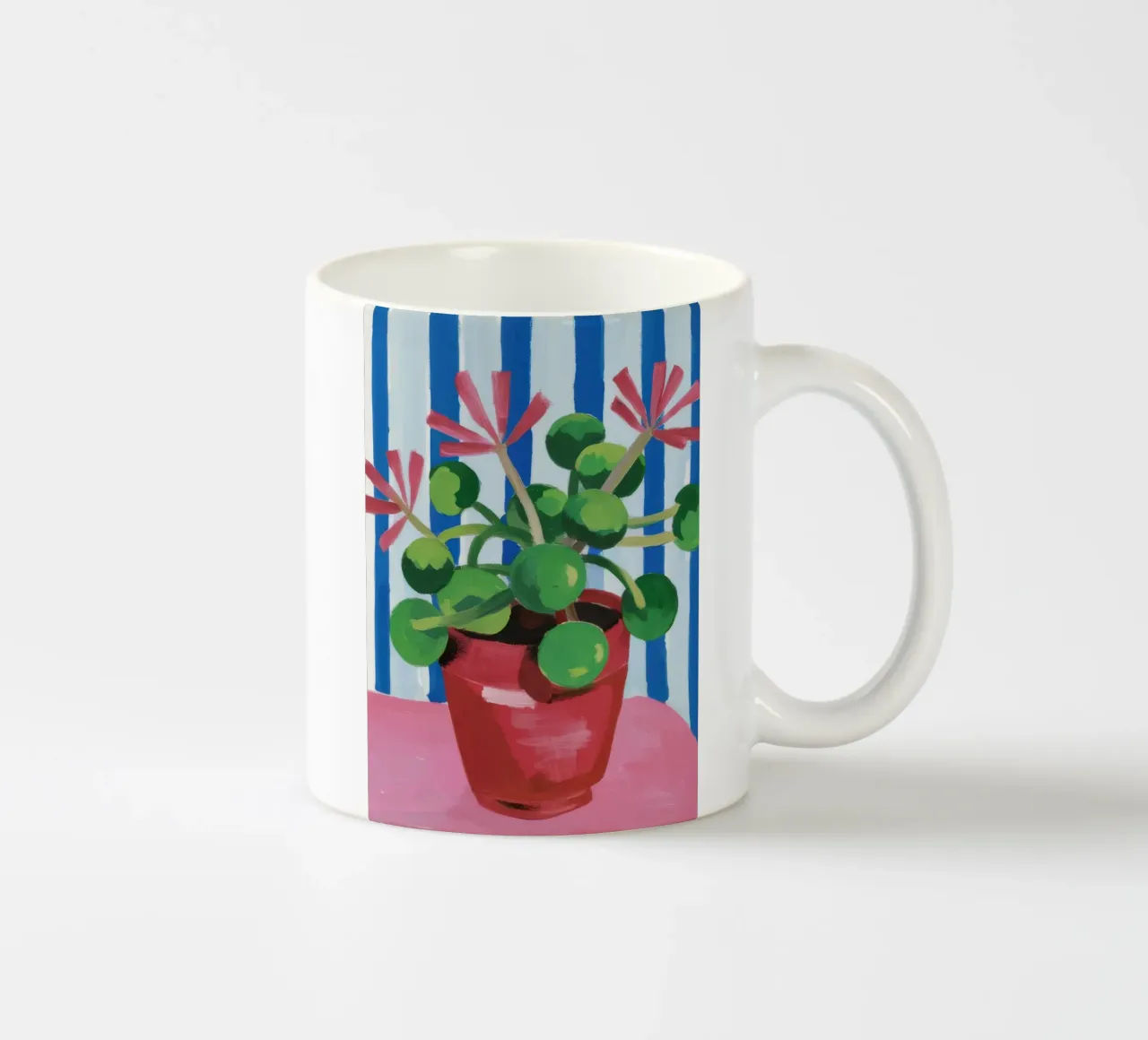 Vaso a strisce Pianta verde tazza in ceramica da FadeAura