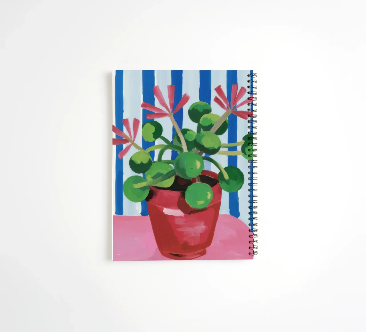 Striped Pot Green Plant spiral notebook by FadeAura