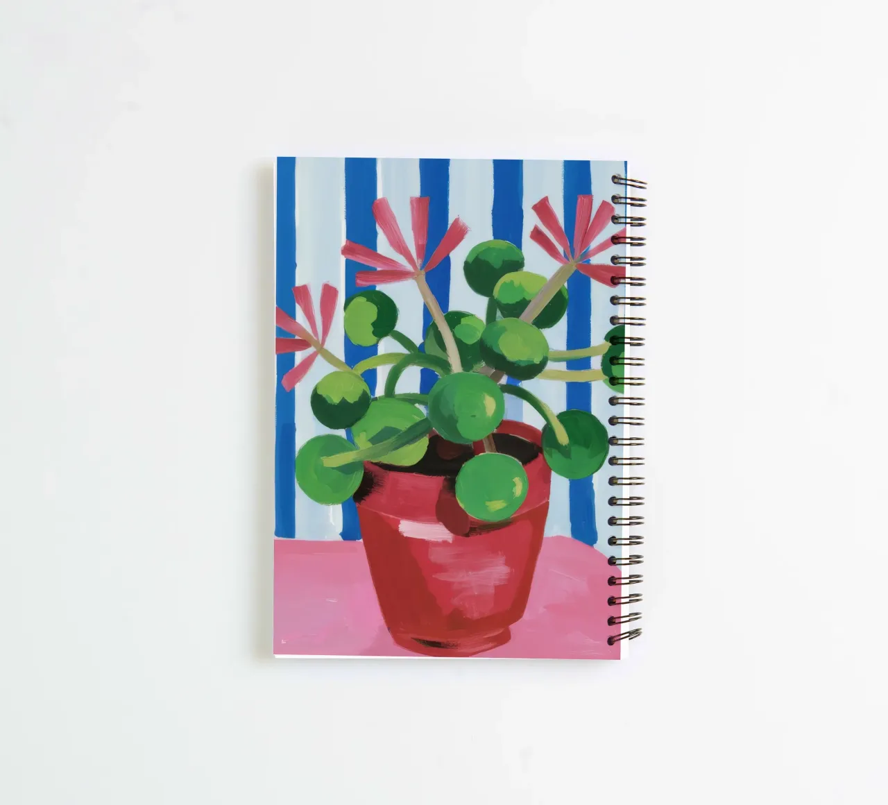 Striped Pot Green Plant spiral notebook by FadeAura