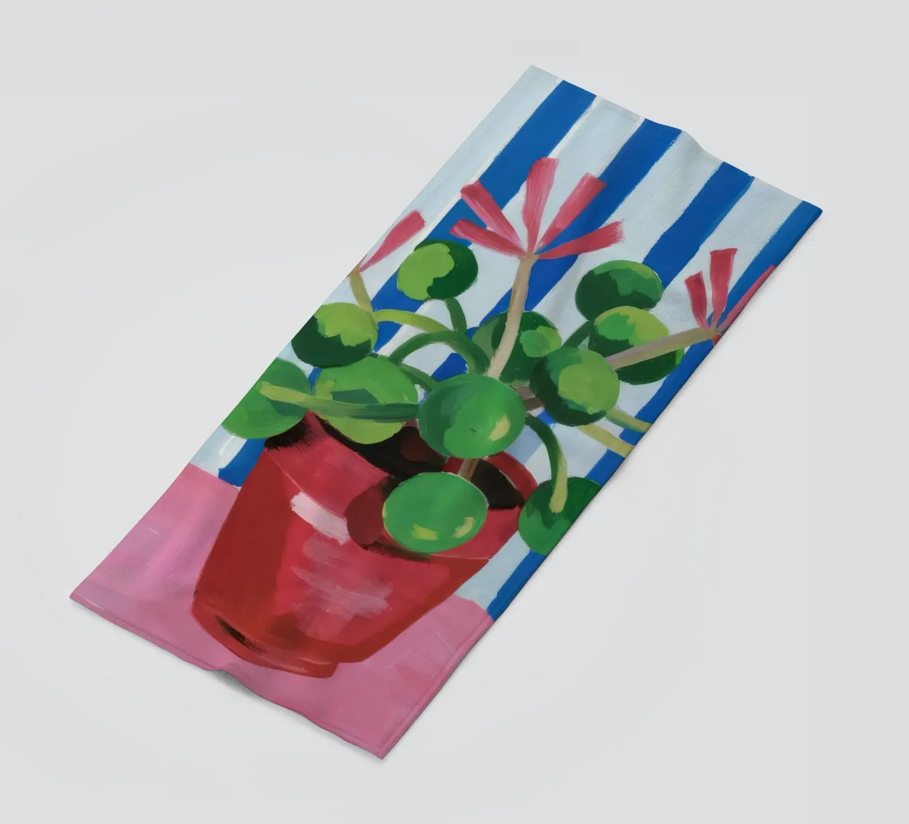 Vaso a strisce Pianta verde telo mare da FadeAura