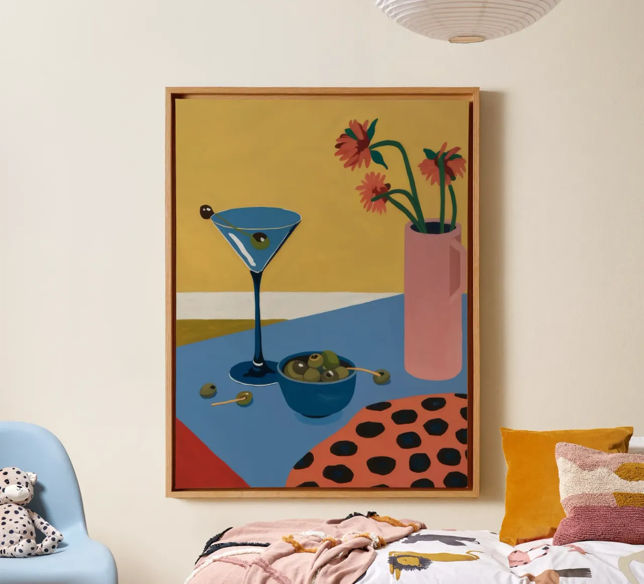 Martini Glass Olives tela con Cornice a cassetta da Haven Fantasy