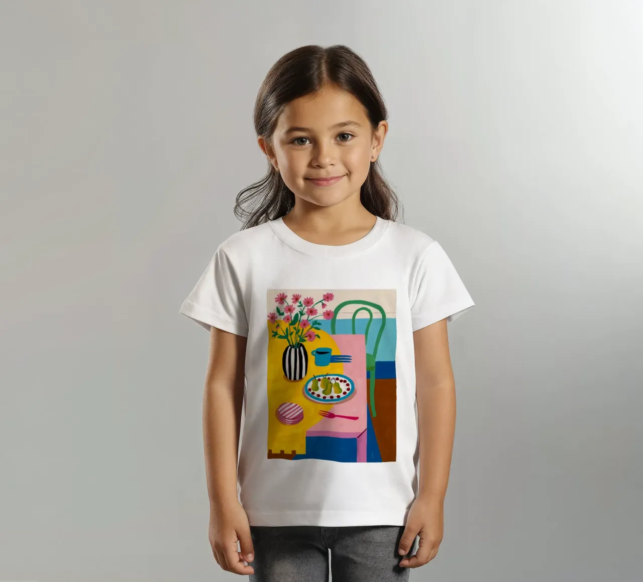 Fiori da tavola a scacchi t-shirt bambini da Muse Artworks