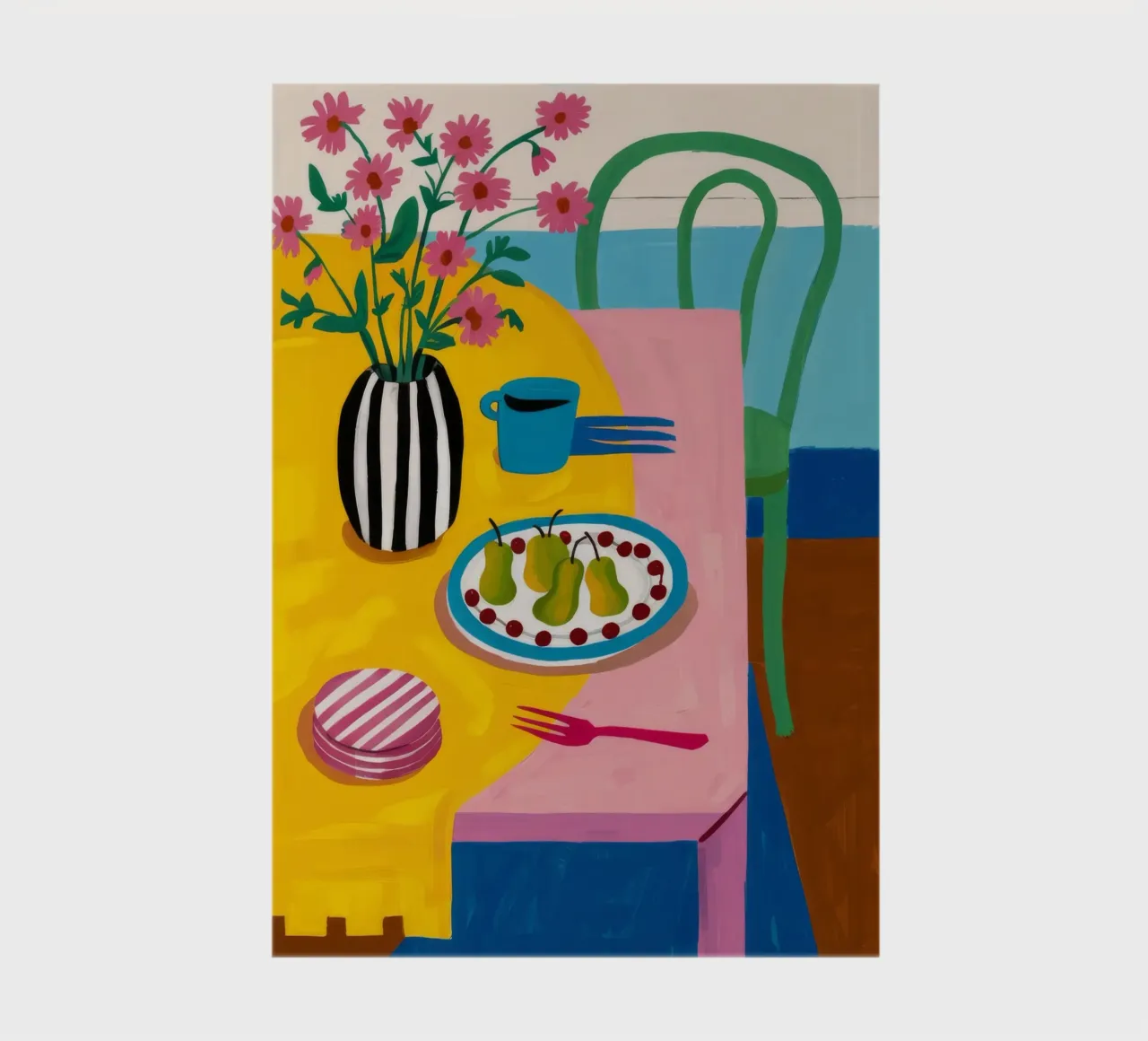 Checkered Table Flowers notebook by Muse Artworks