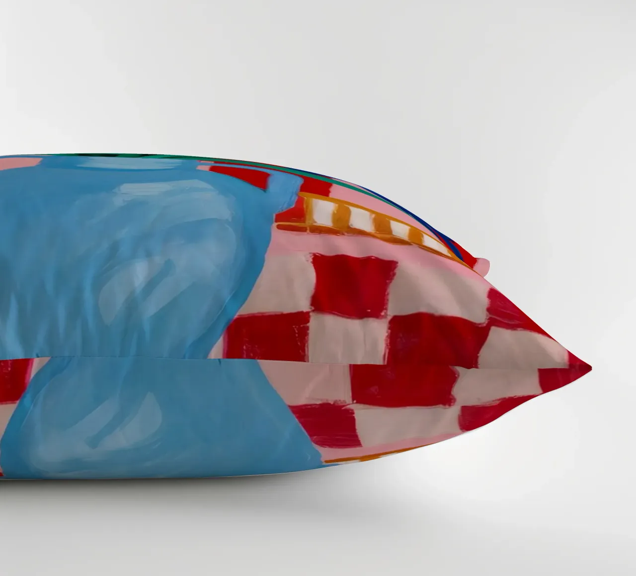 Blue Vase Checkered Table decorative cushion by FadeAura