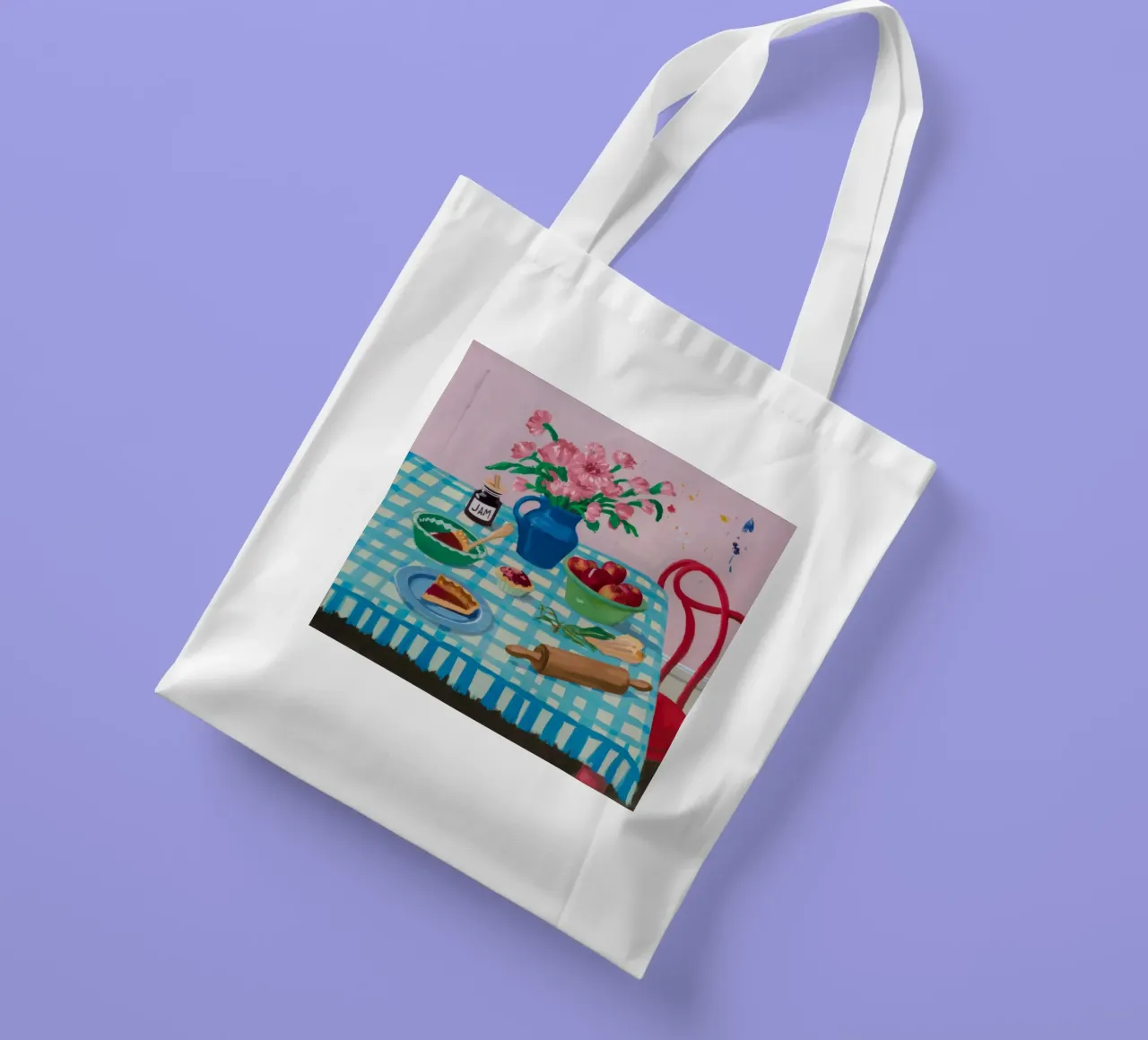 Peonie a mattarello borsa in juta da Muse Artworks