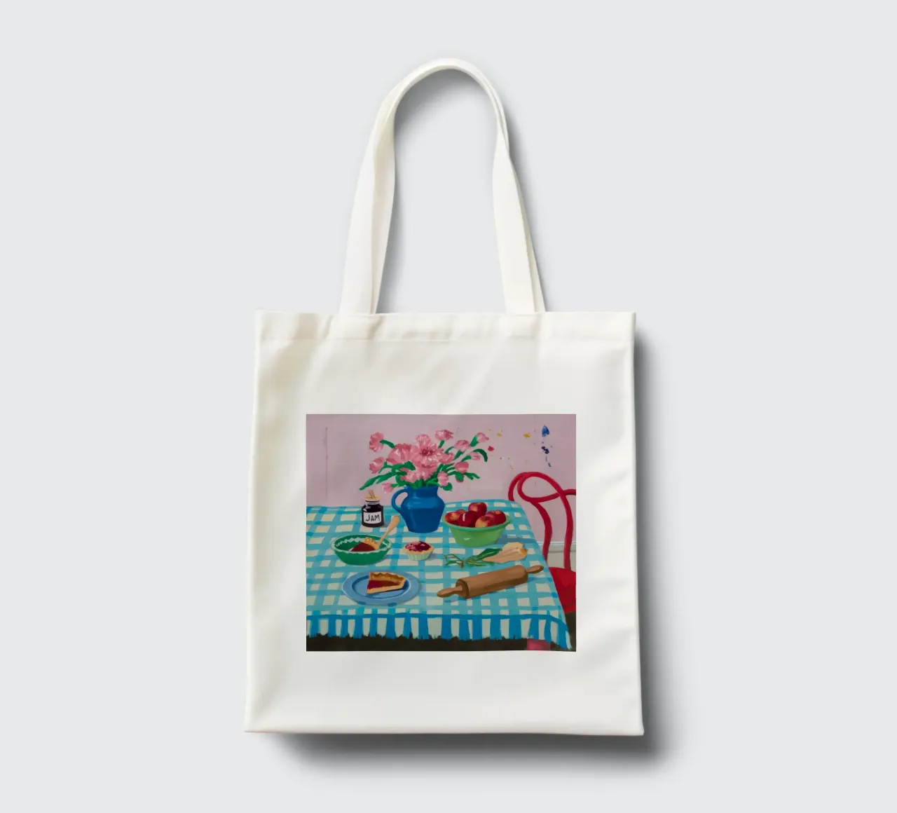 Peonie a mattarello borsa in juta da Muse Artworks
