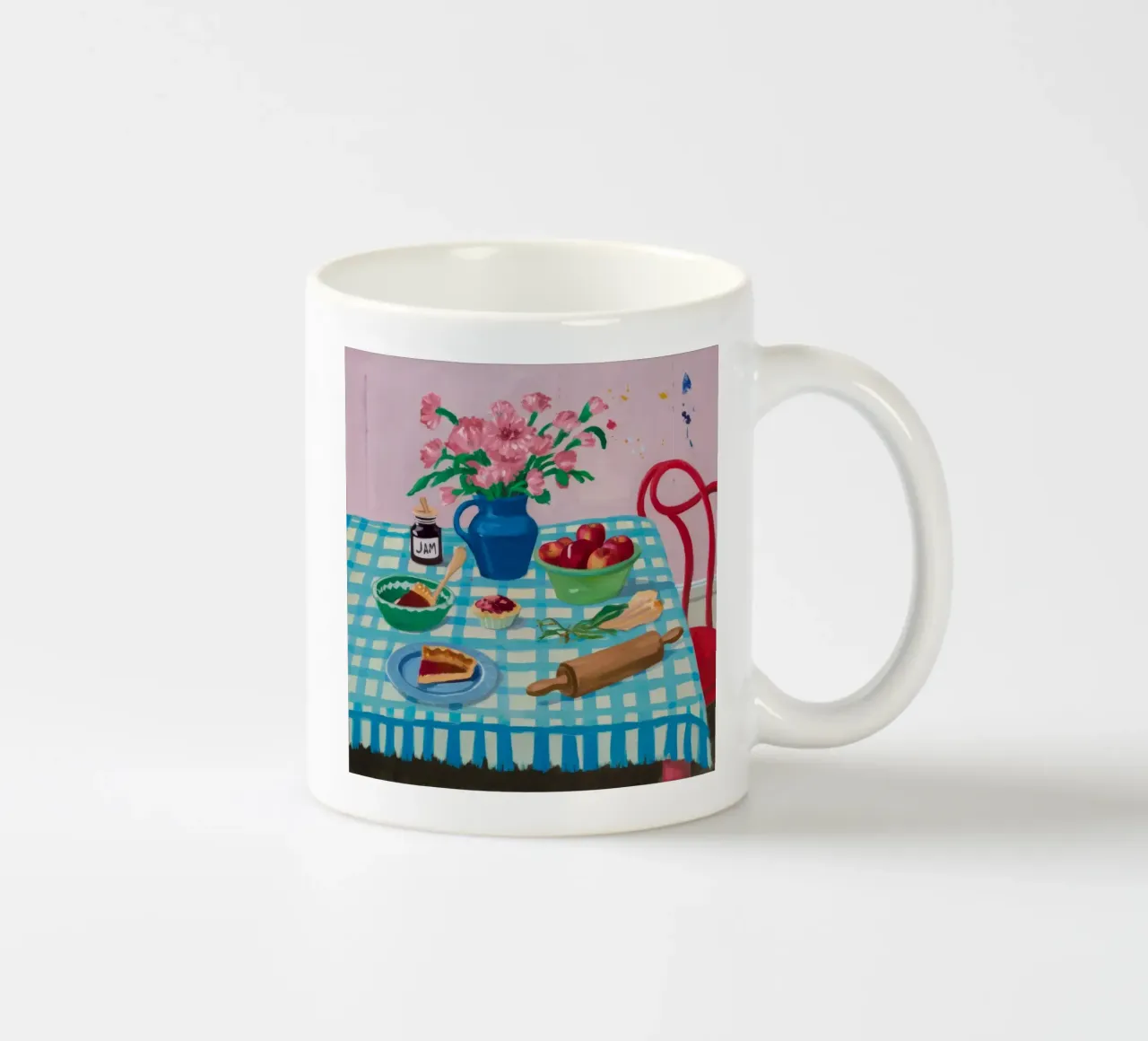 Peonie a mattarello tazza in ceramica da Muse Artworks