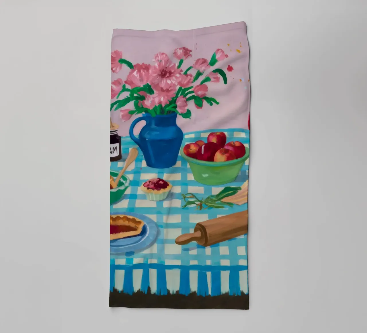 Peonie a mattarello asciugamano da bagno da Muse Artworks