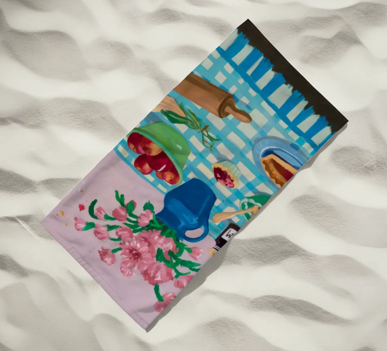 Peonie a mattarello telo mare da Muse Artworks