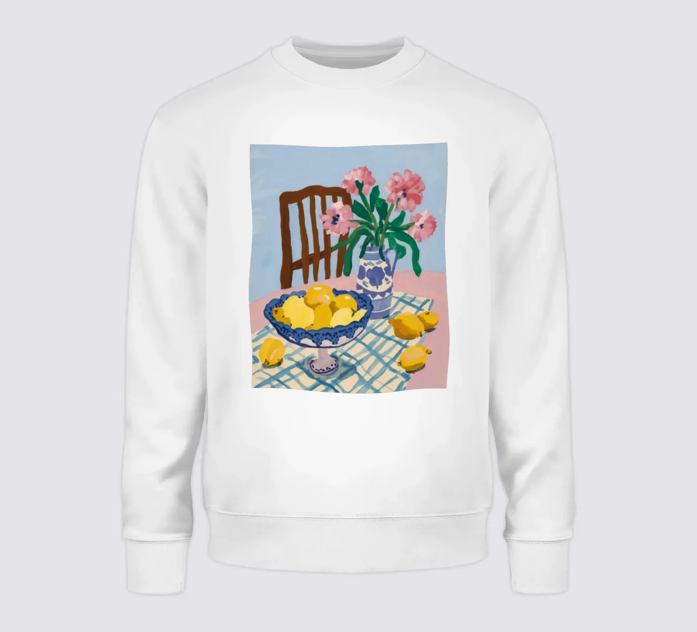 Checkered Table Lemons sweatshirt by FadeAura