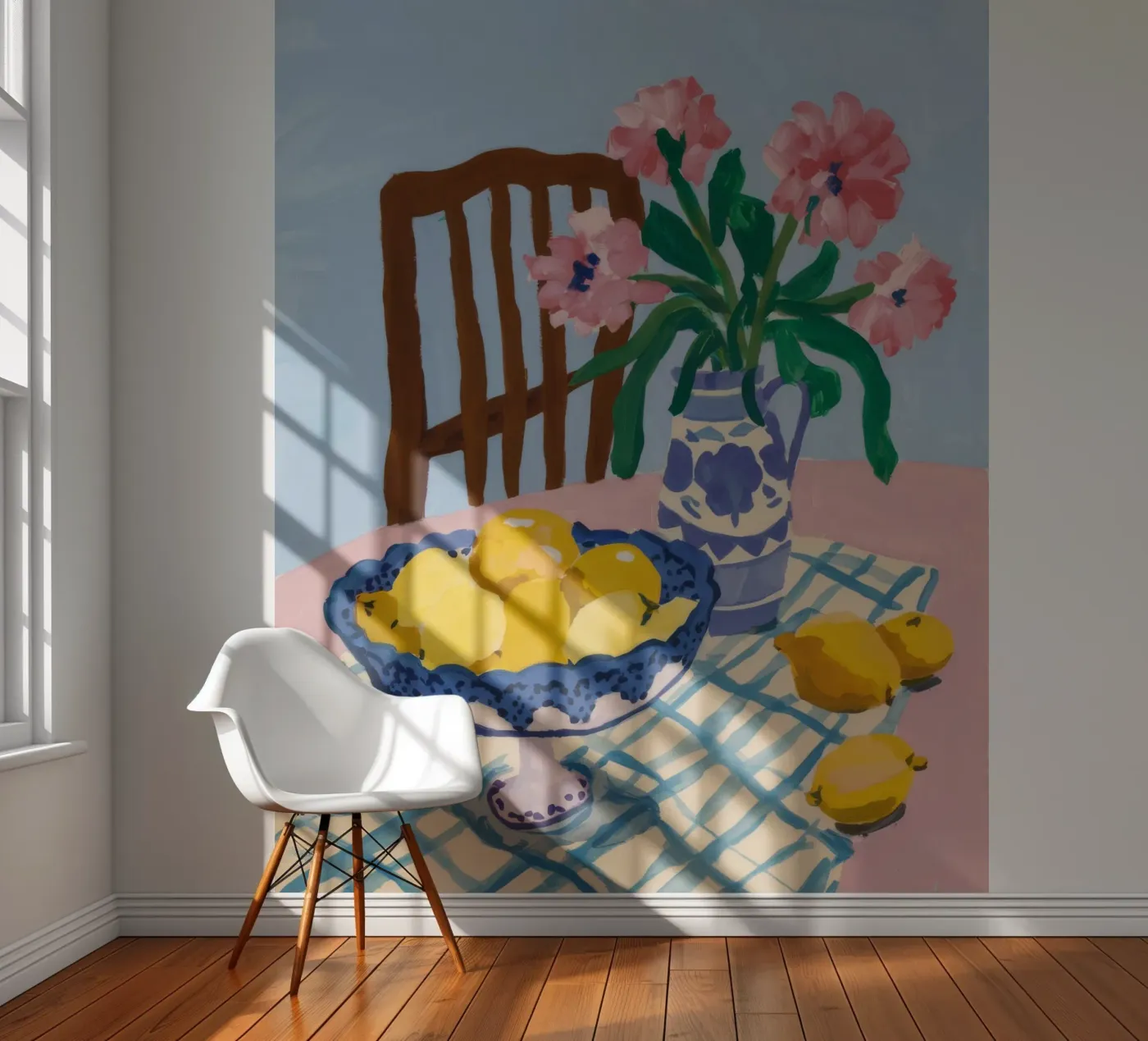 Geruite tafel Citroenen fotobehang van FadeAura