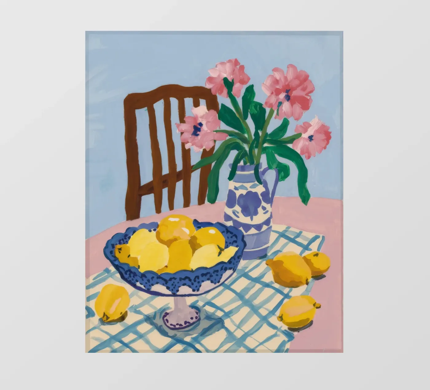 Geruite tafel Citroenen fotobehang van FadeAura