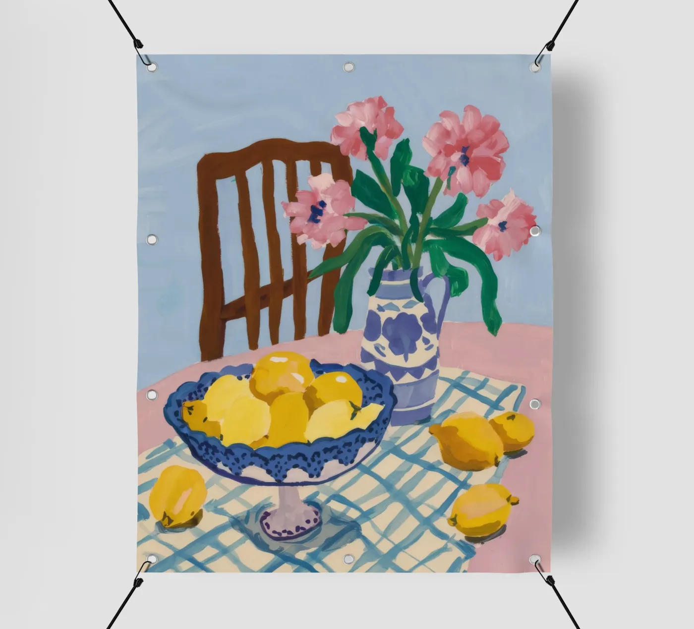 Checkered Table Lemons pvc cover by FadeAura