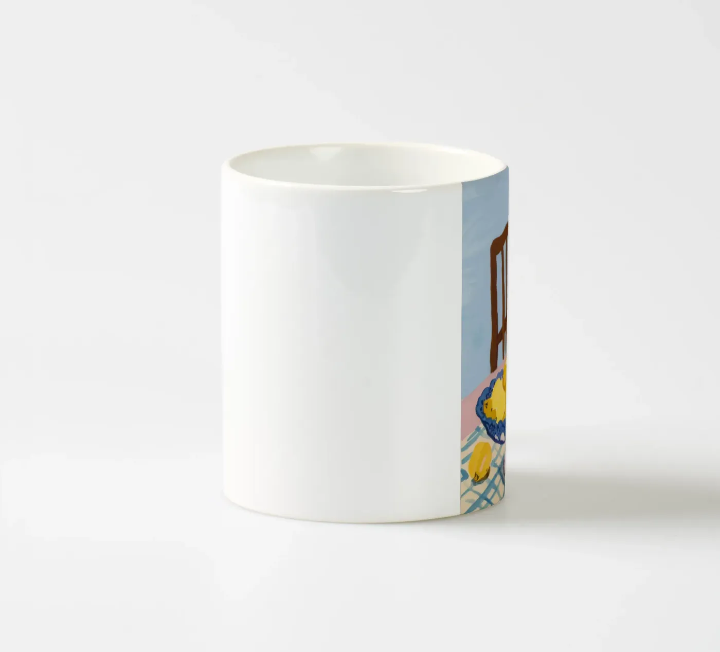 Checkered Table Lemons ceramic mug by FadeAura