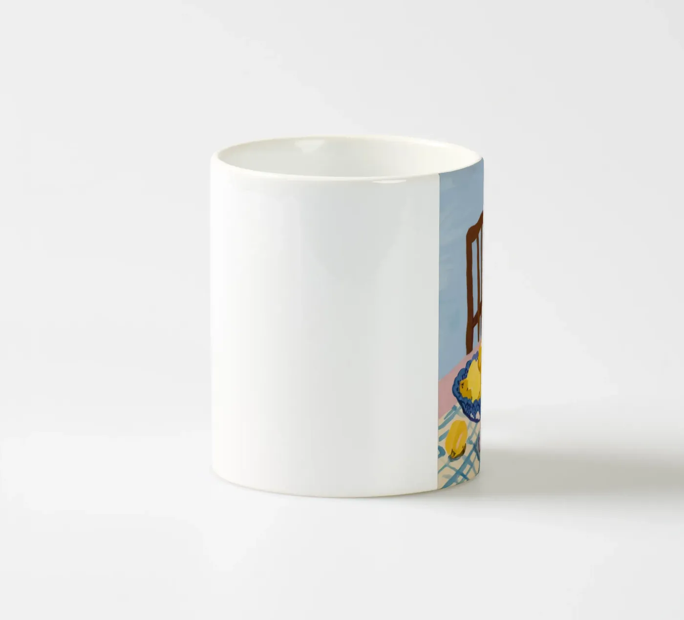 Checkered Table Lemons ceramic mug by FadeAura