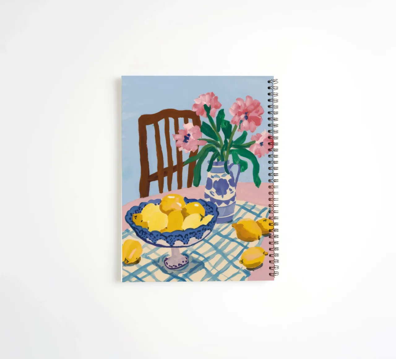 Checkered Table Lemons spiral notebook by FadeAura