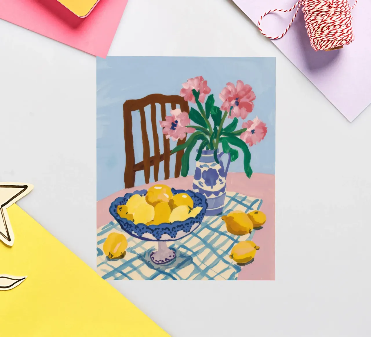 Checkered Table Lemons sticker by FadeAura