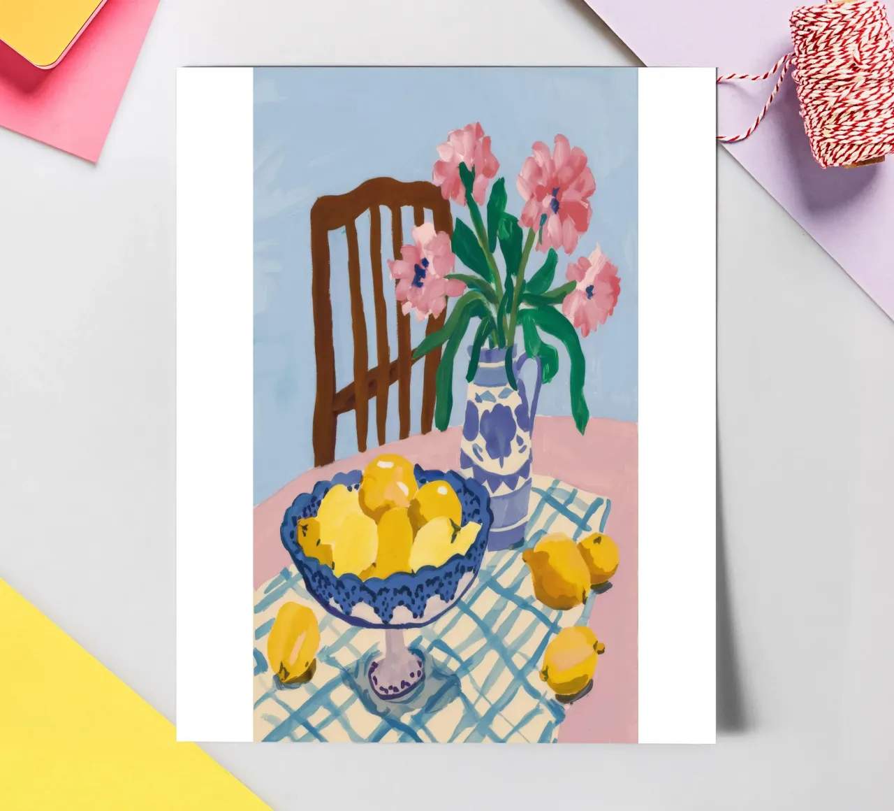 Checkered Table Lemons sticker sheet by FadeAura