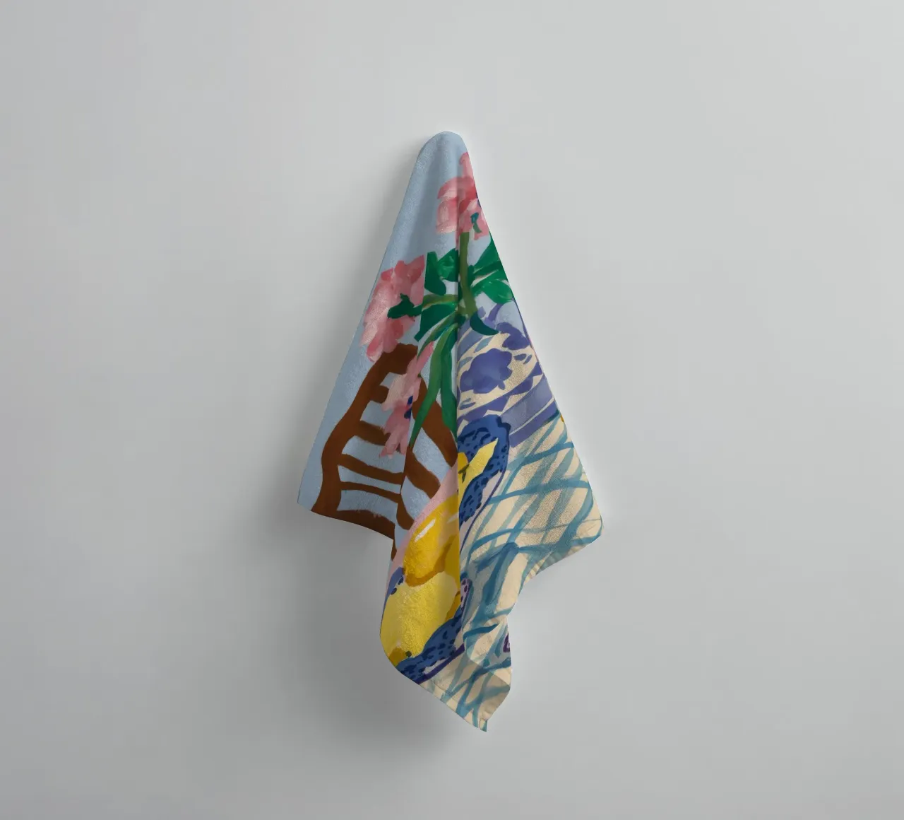 Checkered Table Lemons towel by FadeAura