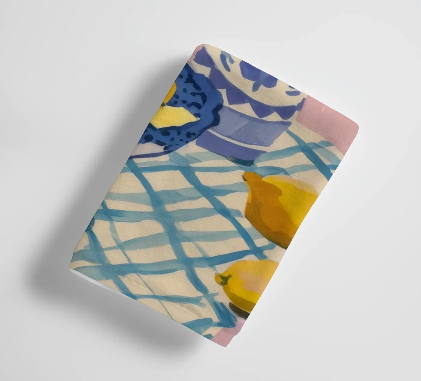 Geruite tafel Citroenen badhanddoek van FadeAura