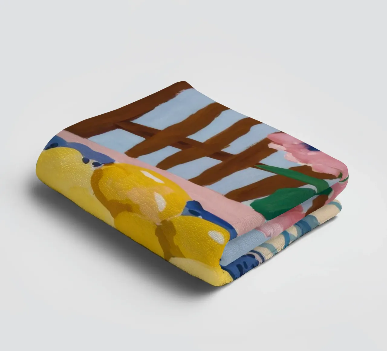 Checkered Table Lemons towel by FadeAura