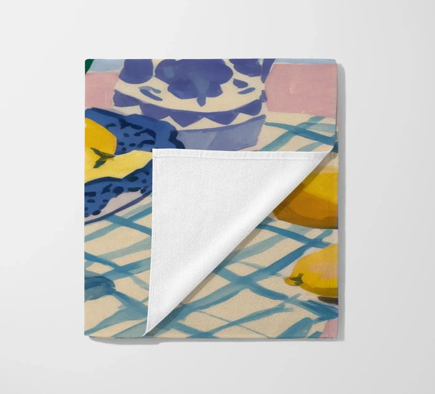 Checkered Table Lemons Strandtuch von FadeAura