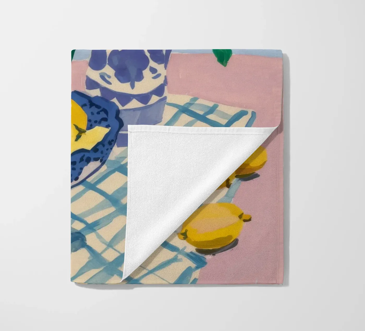 Checkered Table Lemons Strandtuch von FadeAura