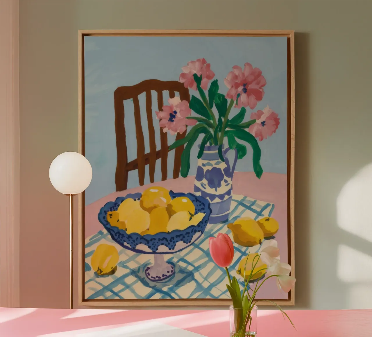 Checkered Table Lemons canvas by FadeAura