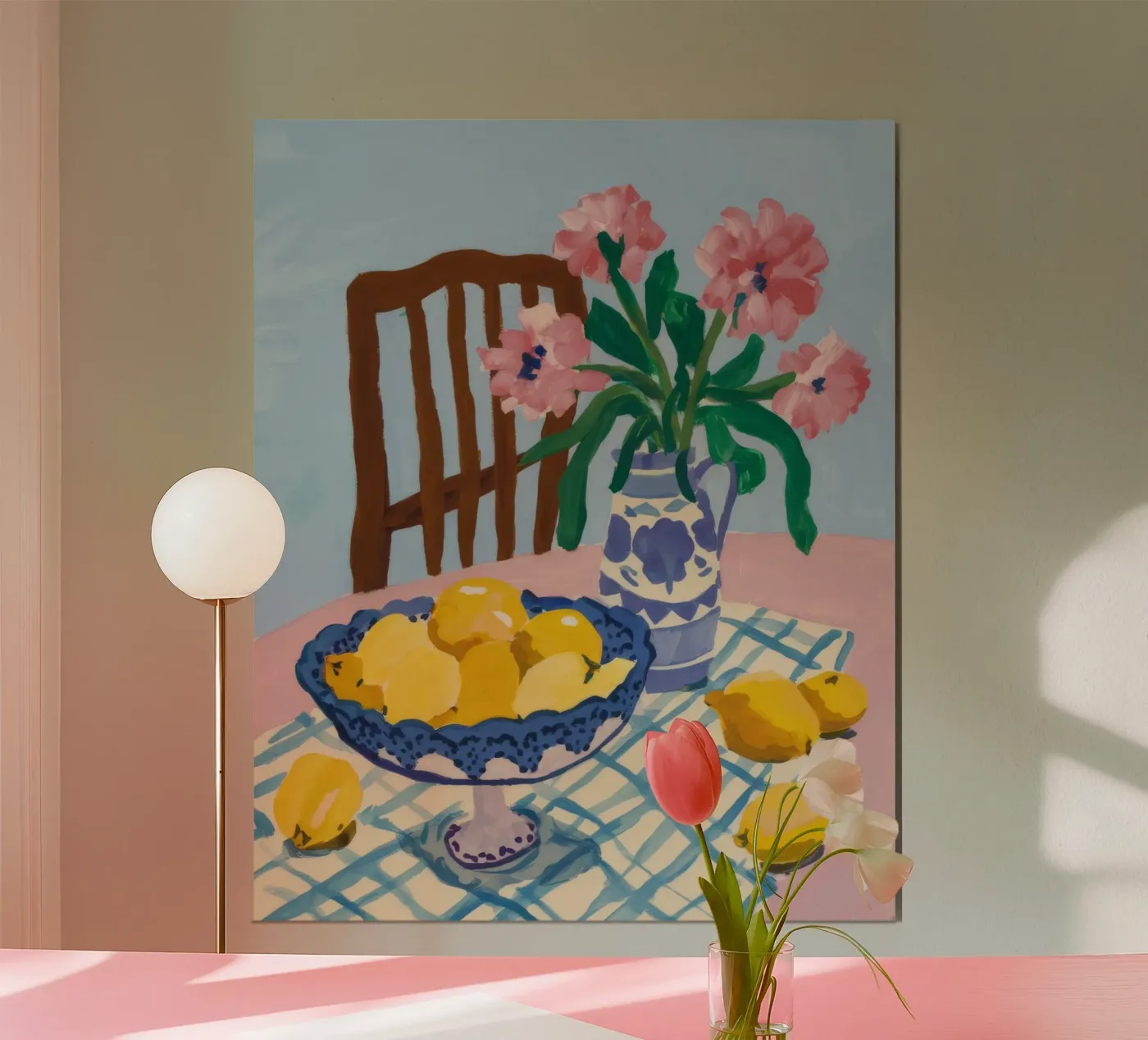 Checkered Table Lemons poster van FadeAura