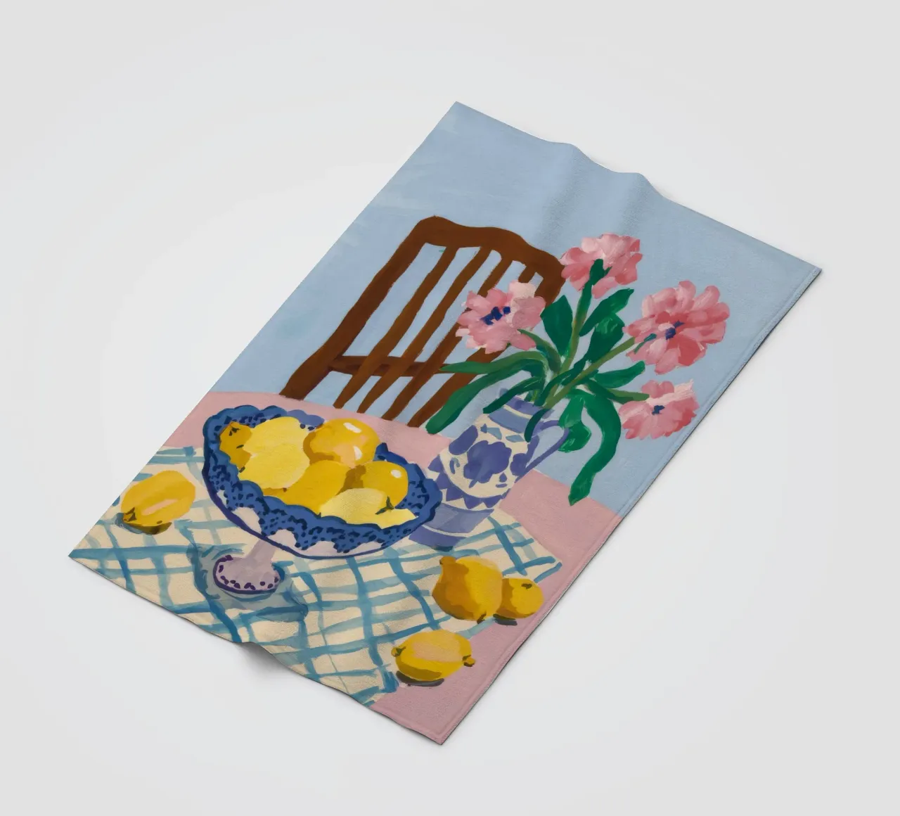 Geruite tafel Citroenen fleecedeken van FadeAura