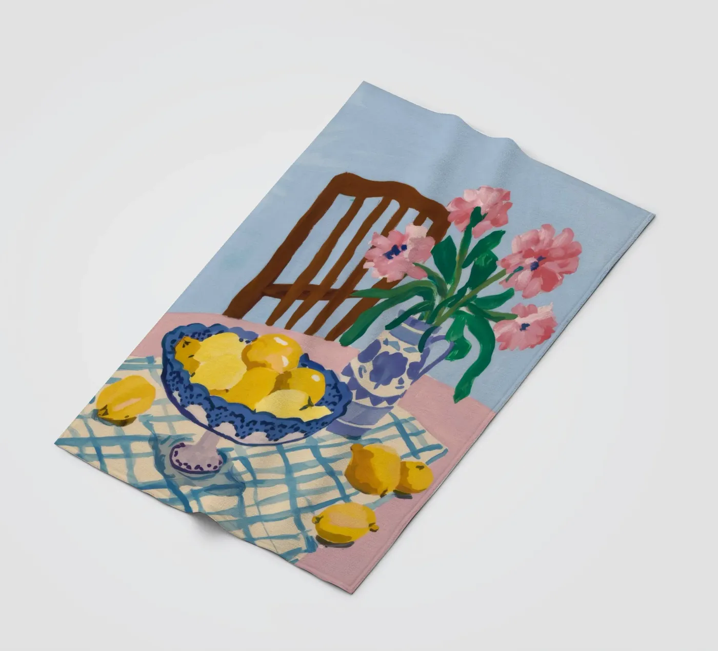 Karierter Tisch Zitronen Fleecedecke von FadeAura