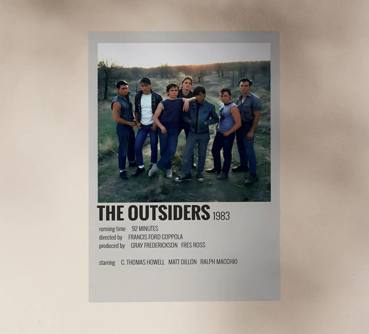 THE OUTSIDERS 1983 pellicola backlit da MVFminimalist