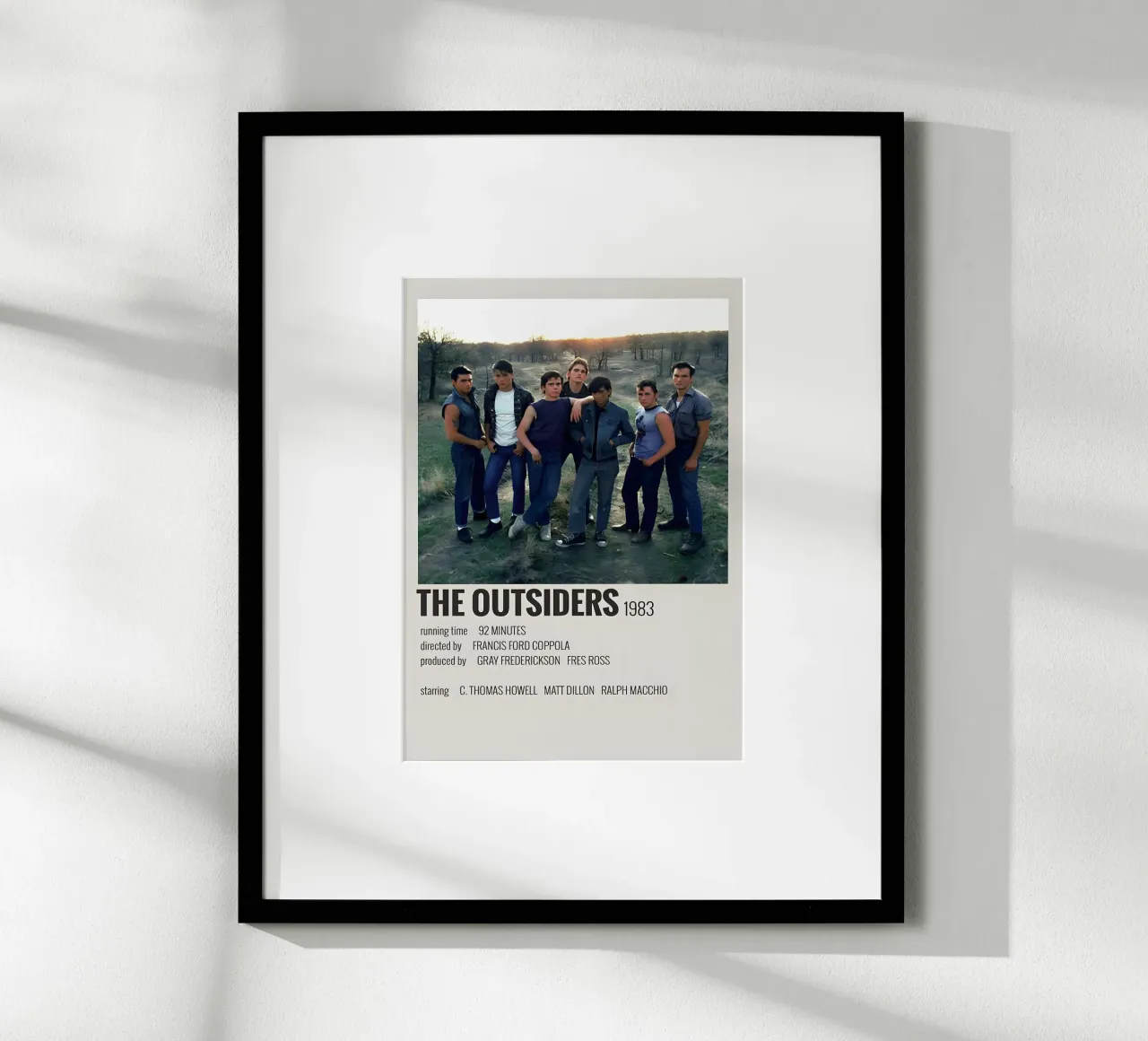 THE OUTSIDERS 1983 poster con telaio in legno da MVFminimalist