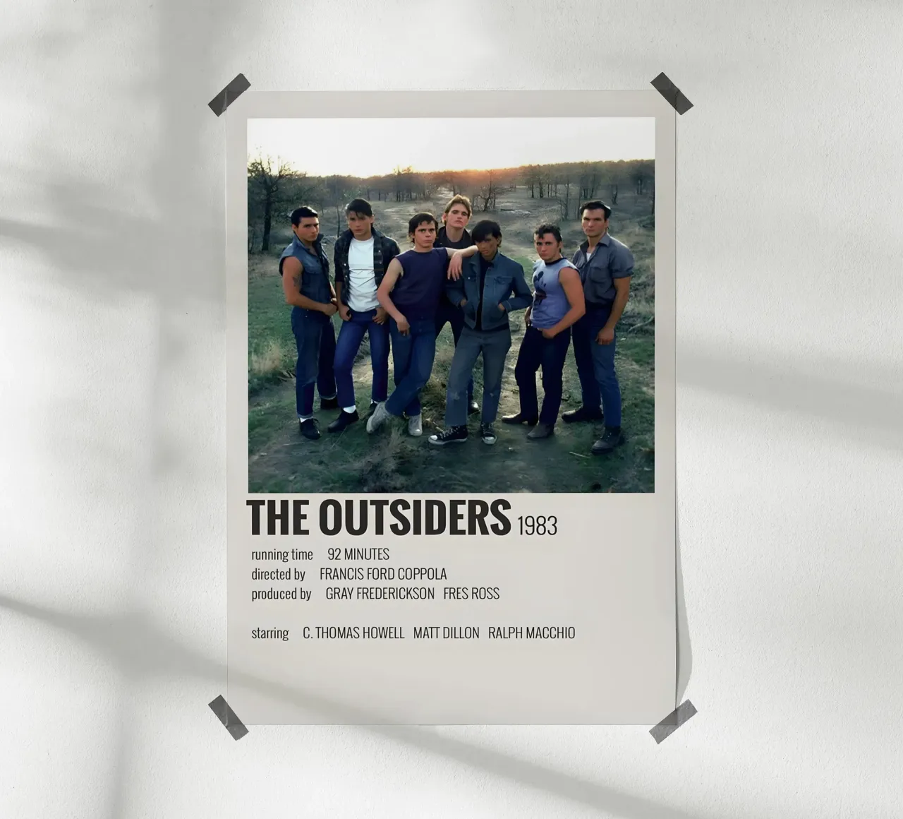 THE OUTSIDERS 1983 poster con telaio in legno da MVFminimalist