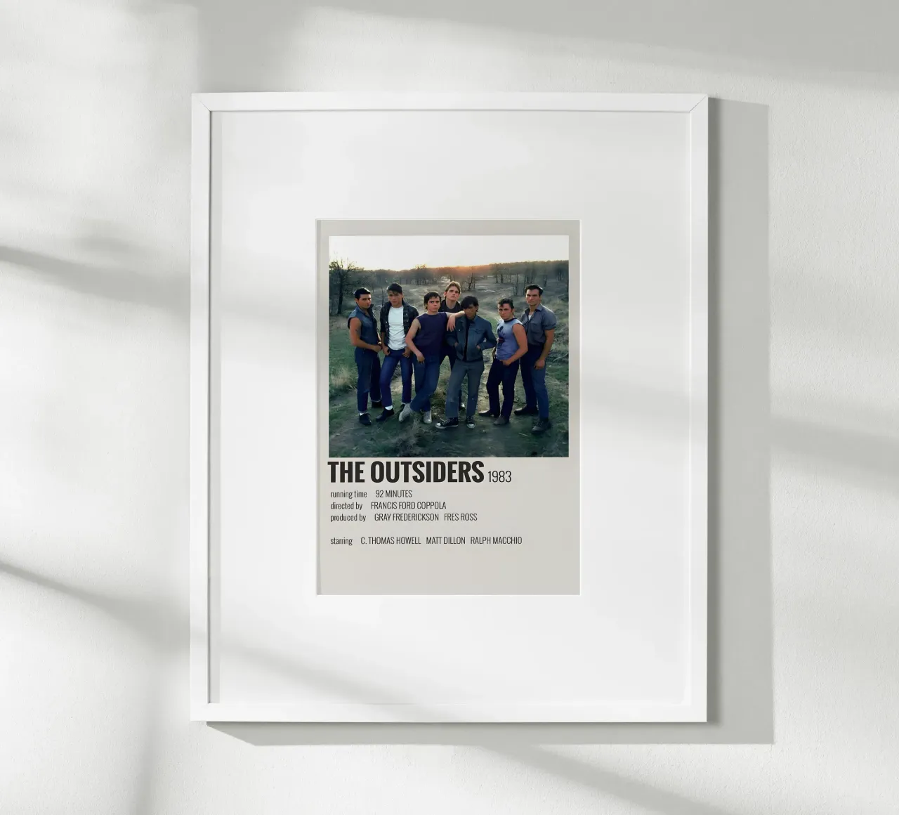 THE OUTSIDERS 1983 poster con telaio in legno da MVFminimalist