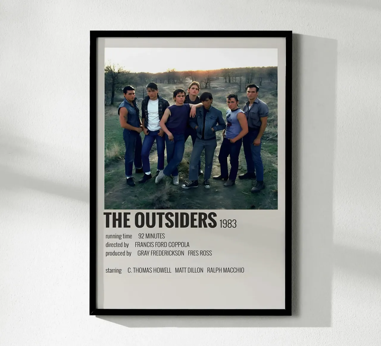 THE OUTSIDERS 1983 poster con telaio in legno da MVFminimalist